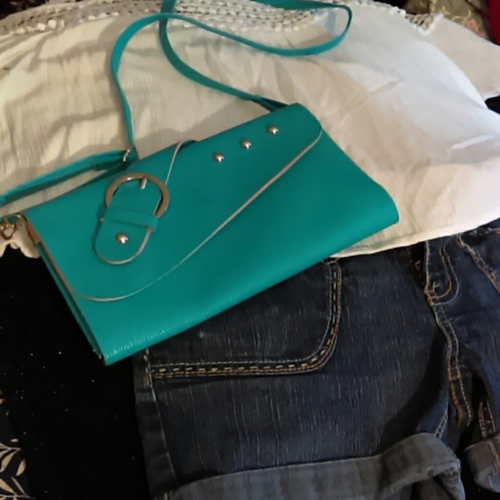 Turquoise shoulder bag